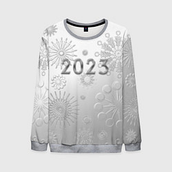 Свитшот мужской Новый год 2023 в снежинках, цвет: 3D-меланж