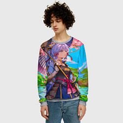 Свитшот мужской Аяка с зонтиком, цвет: 3D-меланж — фото 2