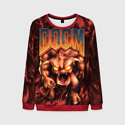 Свитшот мужской DOS DOOM - Bull demon, цвет: 3D-красный
