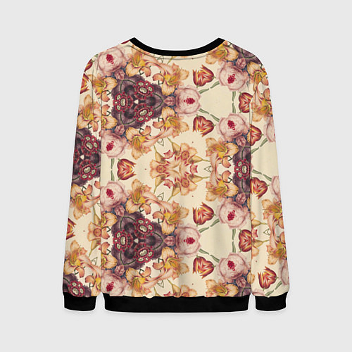 Мужской свитшот Цветы абстрактные розы / 3D-Черный – фото 2