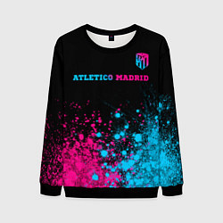 Мужской свитшот Atletico Madrid - neon gradient: символ сверху