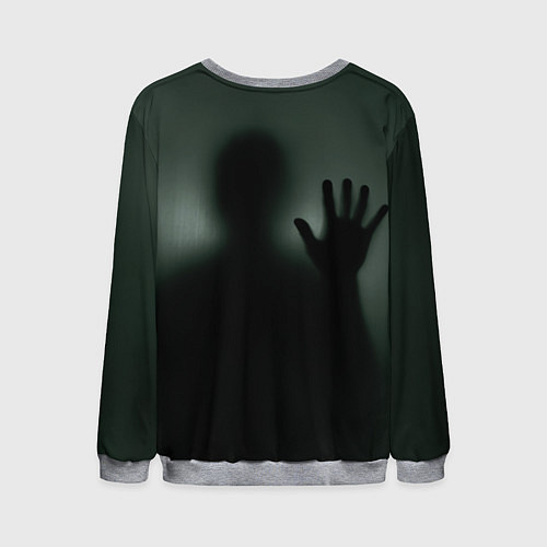 Мужской свитшот Хэллоуин - тень призрака / 3D-Меланж – фото 2