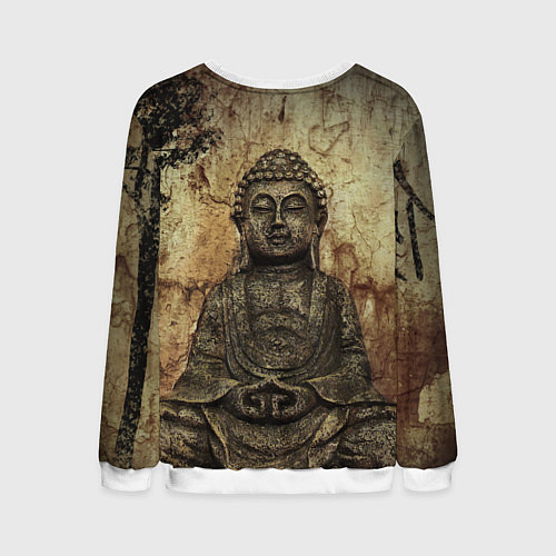 Мужской свитшот Статуя Будды / 3D-Белый – фото 2
