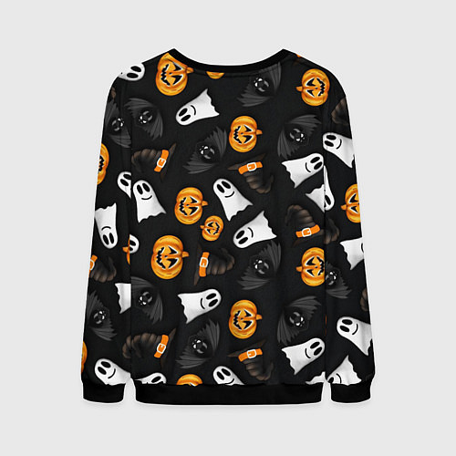 Мужской свитшот Тыквы и привидения / 3D-Черный – фото 2
