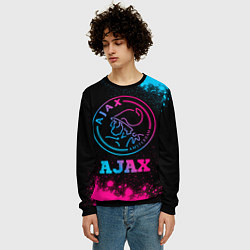 Свитшот мужской Ajax - neon gradient, цвет: 3D-черный — фото 2
