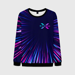 Свитшот мужской Exeed neon speed lines, цвет: 3D-черный