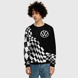 Свитшот мужской Volkswagen racing flag, цвет: 3D-черный — фото 2