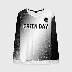 Мужской свитшот Green Day glitch на светлом фоне: символ сверху