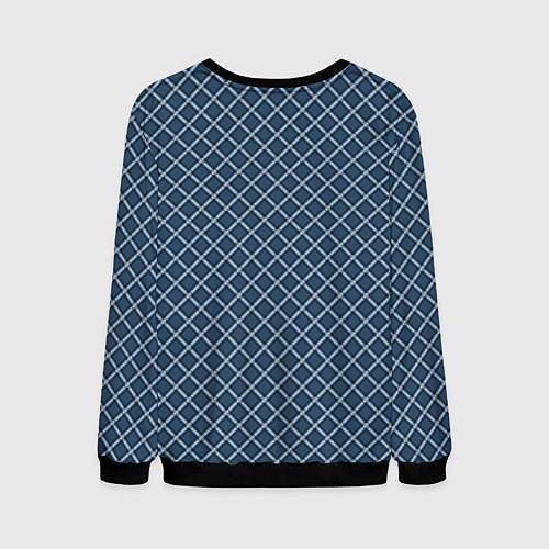 Мужской свитшот Модный клетчатый узор серый / 3D-Черный – фото 2