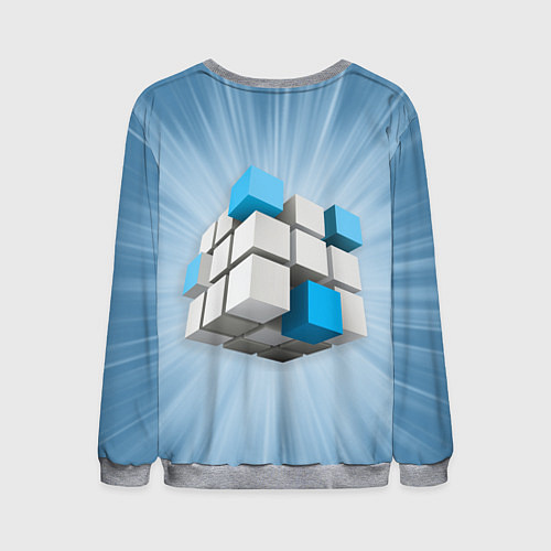 Мужской свитшот Трёхцветный кубик Рубика / 3D-Меланж – фото 2