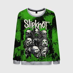 Свитшот мужской Slipknot green abstract, цвет: 3D-меланж