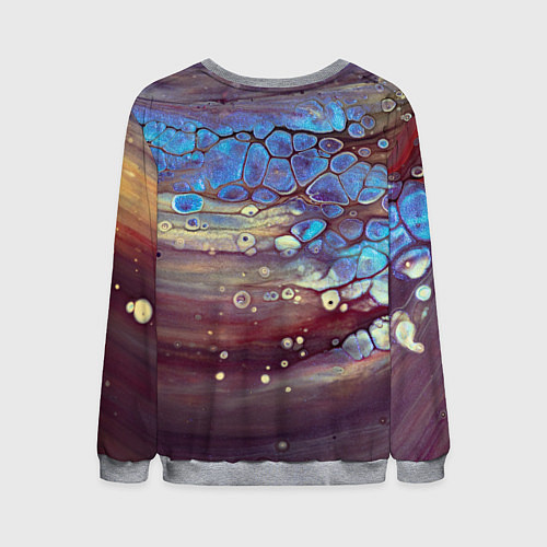 Мужской свитшот Тёмный песок и синие блестящие камни / 3D-Меланж – фото 2