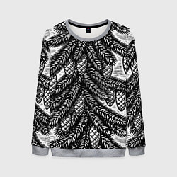Свитшот мужской Новый год ёлки и шишки, цвет: 3D-меланж