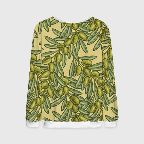 Мужской свитшот Винтажные ветви оливок / 3D-Белый – фото 2