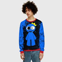 Свитшот мужской Радужные друзья Синий - брызги краски, цвет: 3D-красный — фото 2