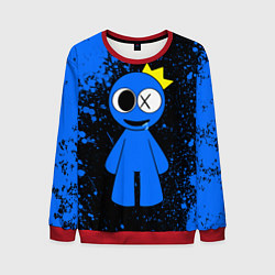 Свитшот мужской Радужные друзья Синий - брызги краски, цвет: 3D-красный