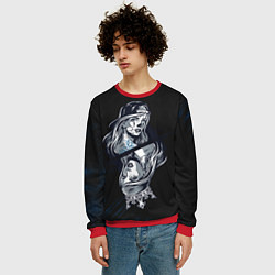 Свитшот мужской Обратная сторона девушки, цвет: 3D-красный — фото 2