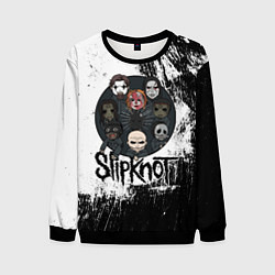 Свитшот мужской Slipknot black and white, цвет: 3D-черный