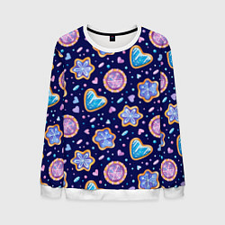 Свитшот мужской Новогоднее печение, цвет: 3D-белый