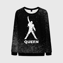 Мужской свитшот Queen с потертостями на темном фоне