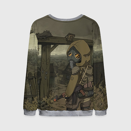 Мужской свитшот STALKER тень чернобыля нарисованный постер / 3D-Меланж – фото 2