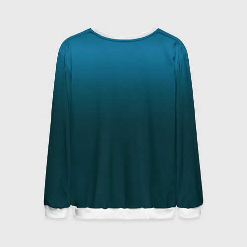 Мужской свитшот Градиент бирюзовый / 3D-Белый – фото 2