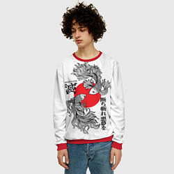 Свитшот мужской Истребители демонов - бойцовые петушки, цвет: 3D-красный — фото 2