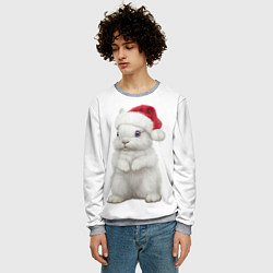 Свитшот мужской Рождественский крольчонок, цвет: 3D-меланж — фото 2