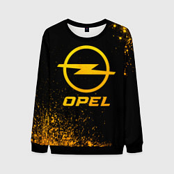 Свитшот мужской Opel - gold gradient, цвет: 3D-черный