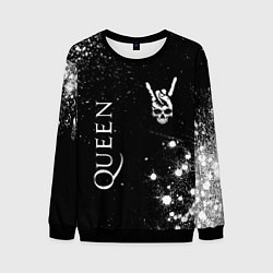Свитшот мужской Queen и рок символ на темном фоне, цвет: 3D-черный