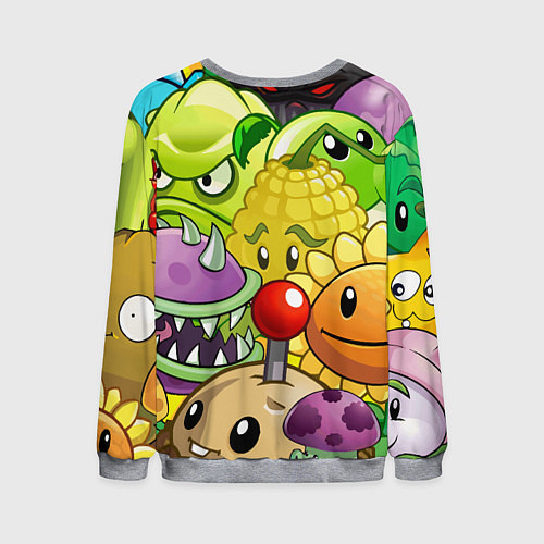 Мужской свитшот Растения против зомби / 3D-Меланж – фото 2