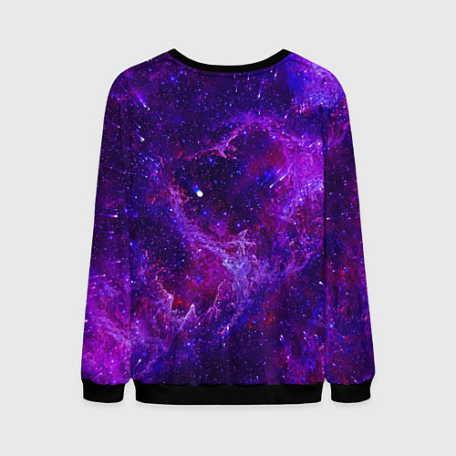 Мужской свитшот Неоновый космос и звезды / 3D-Черный – фото 2