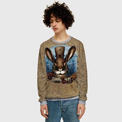 Свитшот мужской Ретро кролик, цвет: 3D-меланж — фото 2