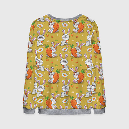 Мужской свитшот Милый кролик с морковкой / 3D-Меланж – фото 2