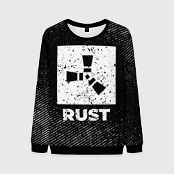 Мужской свитшот Rust с потертостями на темном фоне