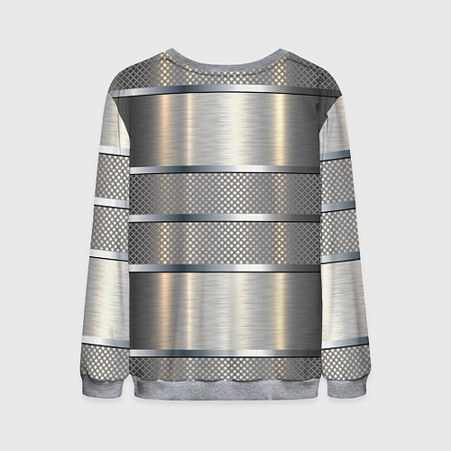 Мужской свитшот Металлические полосы - текстура алюминия / 3D-Меланж – фото 2