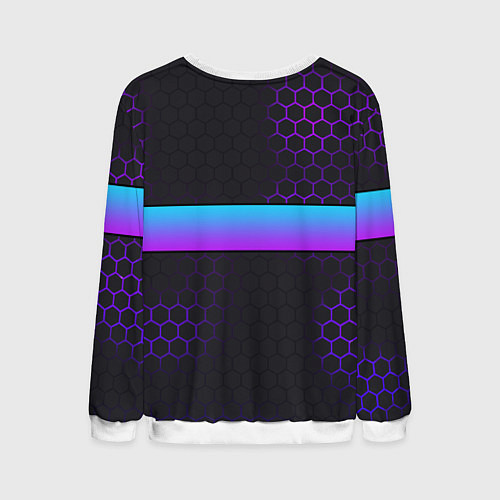 Мужской свитшот Серега всегда прав - неоновые соты / 3D-Белый – фото 2