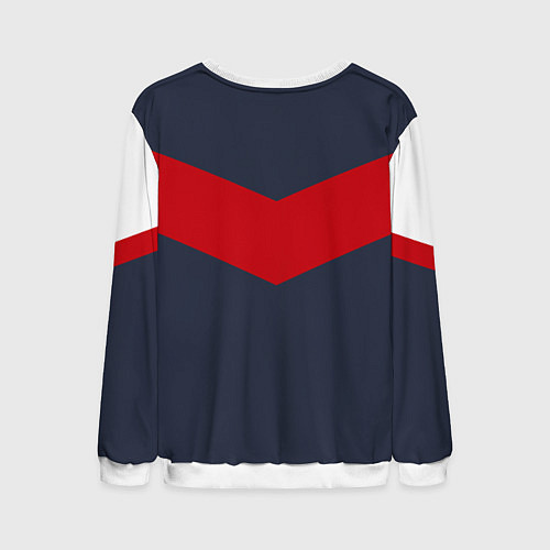 Мужской свитшот FIRM темно-синий с красной полосой / 3D-Белый – фото 2