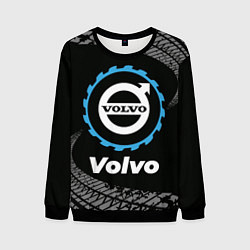 Свитшот мужской Volvo в стиле Top Gear со следами шин на фоне, цвет: 3D-черный