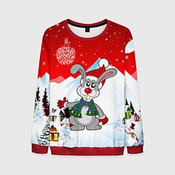 Мужской свитшот Новый год - зайчик