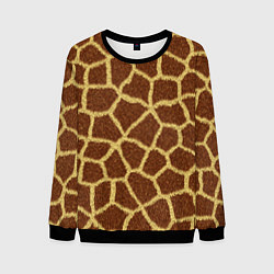 Свитшот мужской Текстура жирафа, цвет: 3D-черный