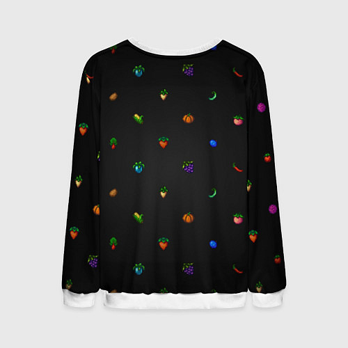 Мужской свитшот Фруктовый паттерн из Stardew Valley / 3D-Белый – фото 2