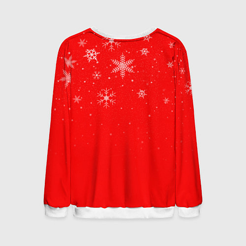 Мужской свитшот Снеговик ждёт чуда / 3D-Белый – фото 2