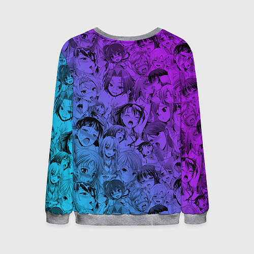 Мужской свитшот Ахегао девушки градиент / 3D-Меланж – фото 2