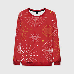 Свитшот мужской Горящие снежинки, цвет: 3D-красный