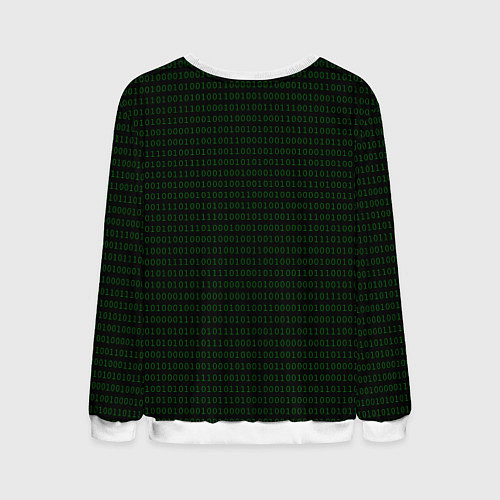 Мужской свитшот Однотонный двоичный код / 3D-Белый – фото 2