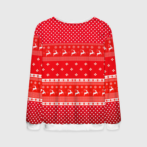 Мужской свитшот Праздничный красный свитер / 3D-Белый – фото 2