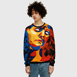 Свитшот мужской Аполлон - декоративная живопись, цвет: 3D-черный — фото 2