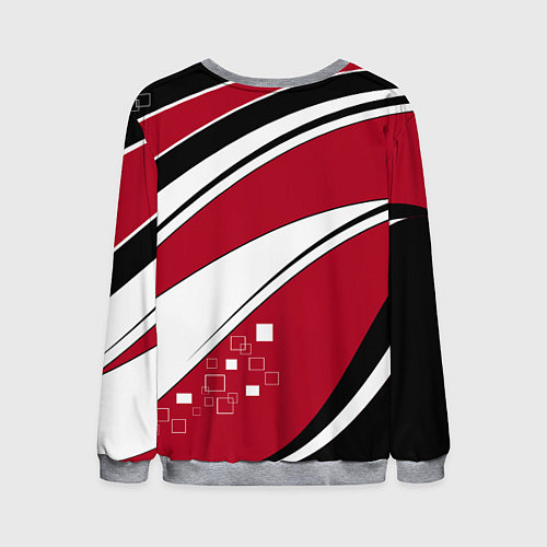 Мужской свитшот Красно черная абстракция на белом спорт / 3D-Меланж – фото 2