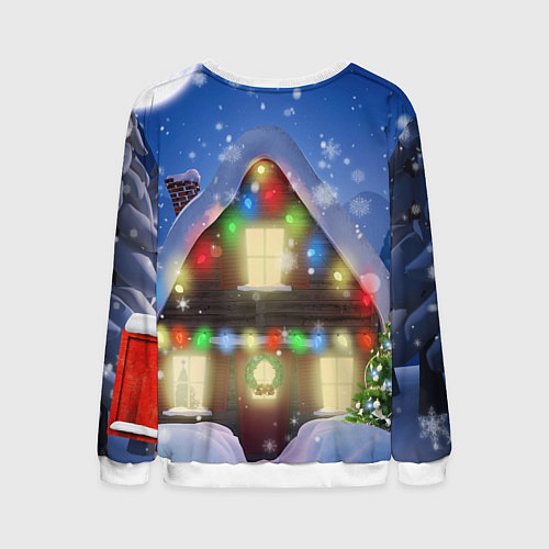 Мужской свитшот Зайка на шпагате / 3D-Белый – фото 2